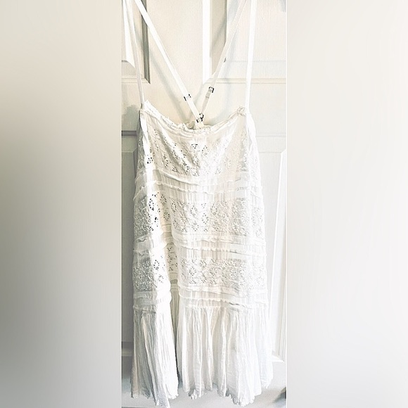 Intimately Free People Sundress M Juniors Natural Lace Cruise Wedding Beach $98 - Picture 2 of 13
